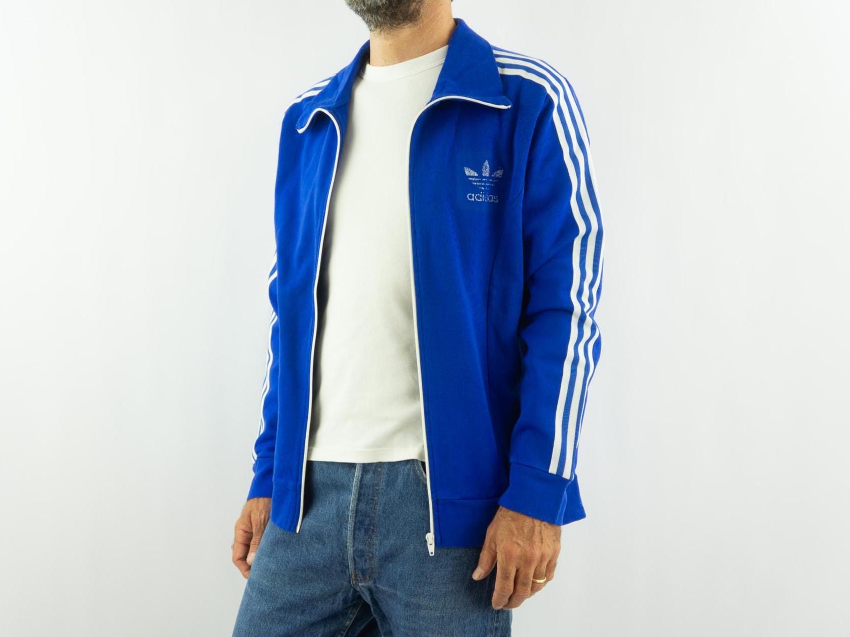 Adidas Vintage Track Jacket 1970s | Royal Blue White Trefoil Logo