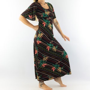 Vintage Maxi Dress 1970s | Floral Dress | Flared Cut | Butterfly Sleeves | Bohemian Hippie Evening | Retro Party Dress | 70s Fashion | S/M