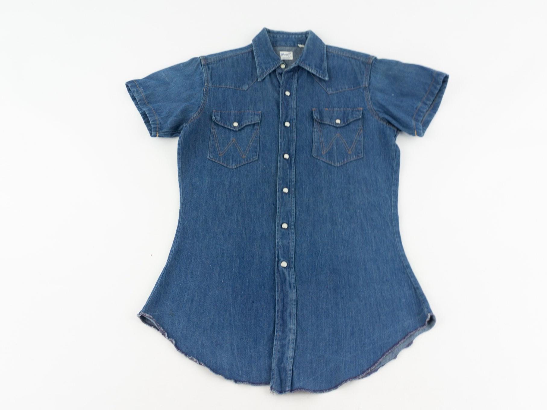 Chemise Western Vintage Wrangler Années 80 – Motif Chevaux, Boutonnée, Taille L Femme