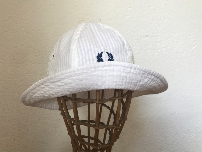 Fred Perry Vintage Tennis hoed Jaren 1970 Wit/Blauw Etsy