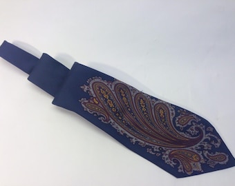Cravatta vintage Christian Dior in seta anni '70 / Blu, motivo paisley / Stile retrò chic / Cravatta larga / Francia