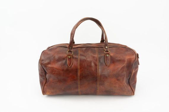 Vintage Duffle Bag | 1980s | Leather Handbag | Da… - image 4