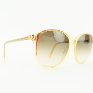Paco Rabanne | Vintage 1980s Oversize Sunglasses | Transparent Red Acetate Frame | Brown Gradient Lenses | Made in France | Collector