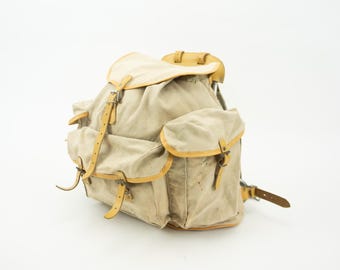 Sac à Dos Vintage Lafuma Millet Années 50 - Toile Beige, Randonnée, France