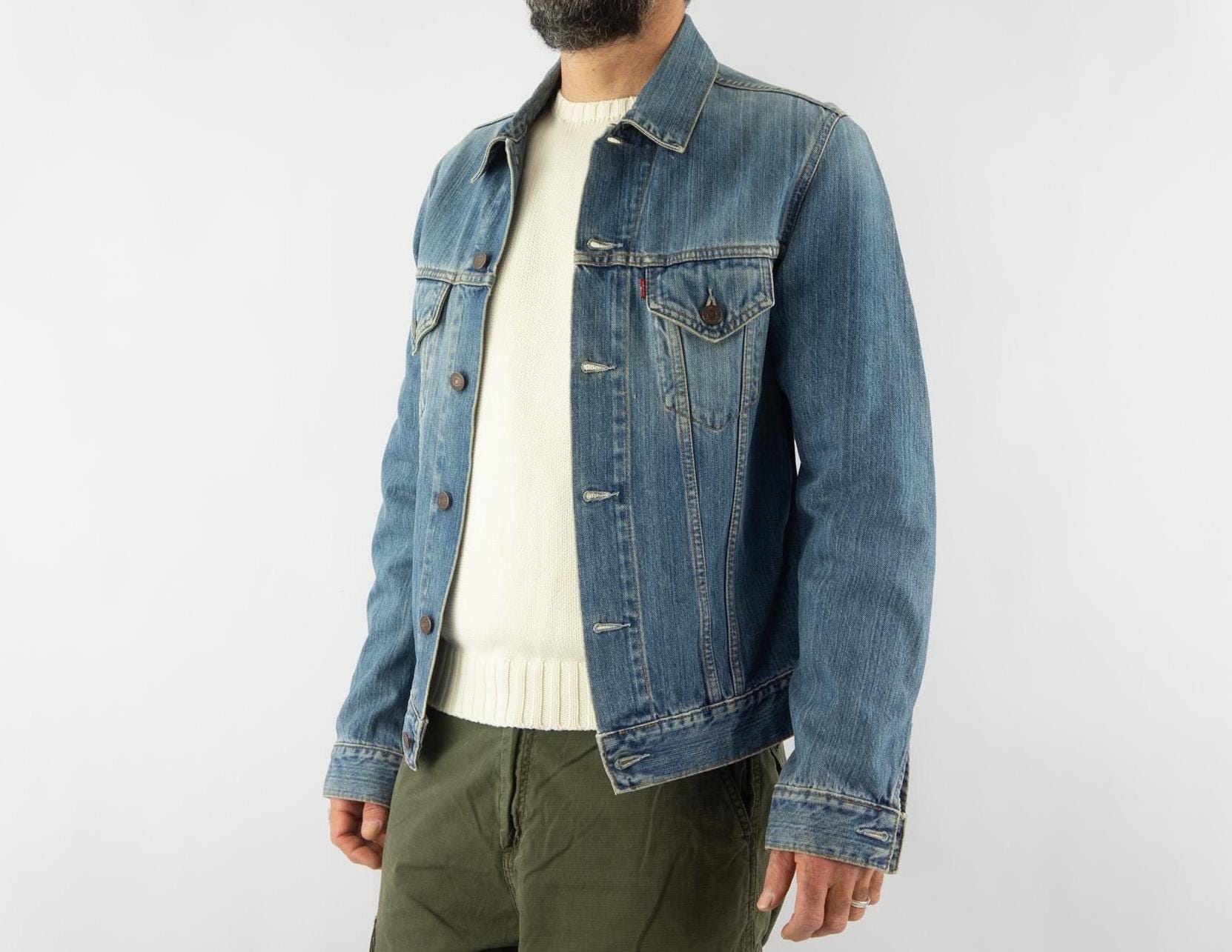 Blouson En Jeans Levi's - Style Cafe Racer - Taille M - Occasion Très Bon état