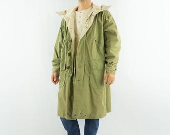 Vintage M42 Reversible Parka 1940s | Olive Green & White Military