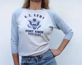 ヴィンテージ米陸軍Tシャツ 1970年代 | フォートノックス（ケンタッキー州）、コットンラグラン | アメリカ製 | Mサイズ