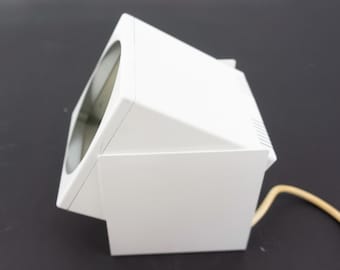 Vintage Lita Wall Sconces 1970s | White Lacquered Metal Cubes | Adjustable Tilt Design | France