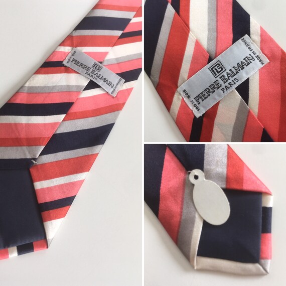 Cravate 100% Soie PIERRE BALMAIN - Couleur Rouge Marine - Occasion En Parfait état - Accessoire élégant Pour Homme