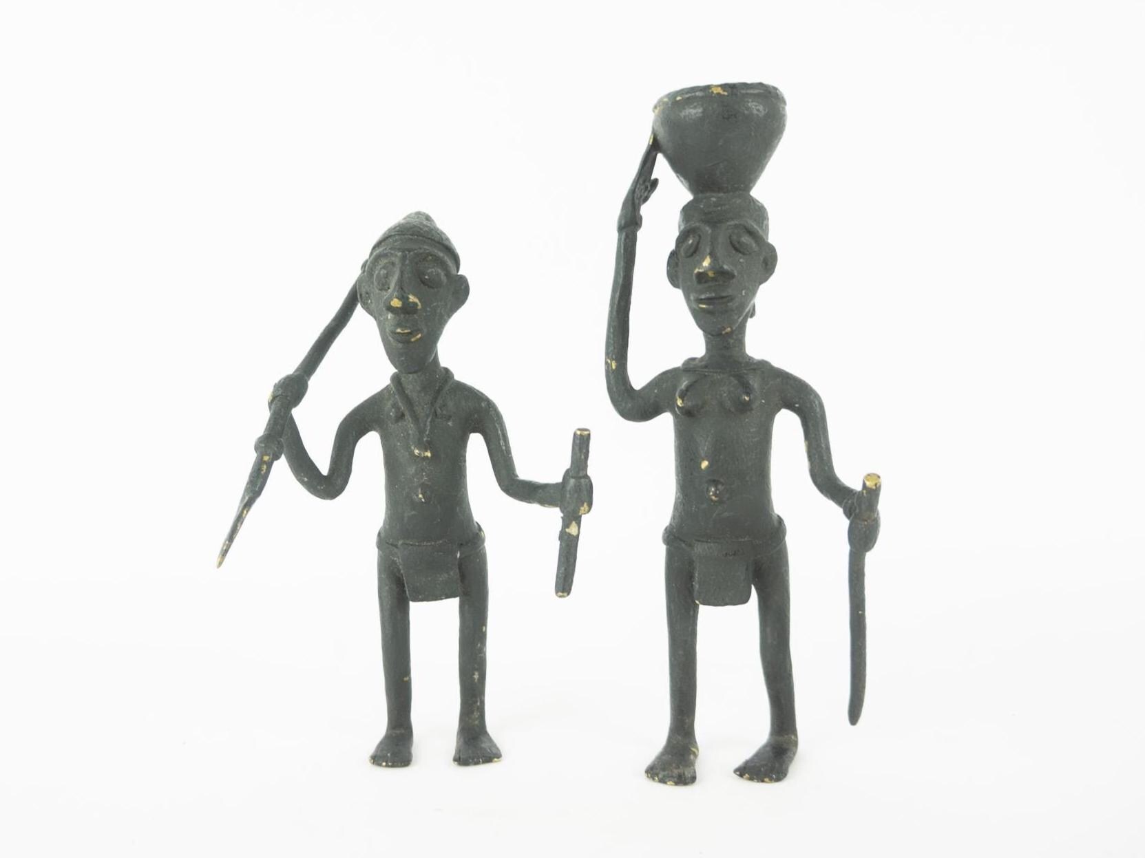 ドゴン族 双頭像】アフリカ 木彫 彫刻 豊穣と調和 インテリアアート 木