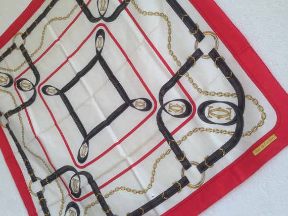 Cartier | Vintage | 1980s | Scarf | Silk | Red/Whi