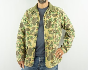 Vintage Saftbak Duck Hunting Camo Shirt Jacket Green Brown XL