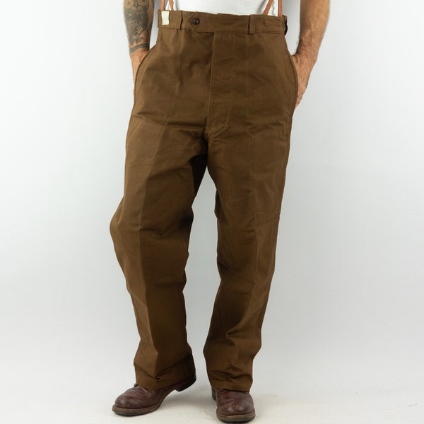SNCF | Vintage Railway Chore Pants | 1950s | Rail Workers Trousers | 100% Cotton Heavy Weight Duck Canvas | Made in France | NOS | Size L/XL