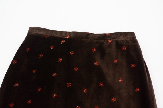 Vintage Maxi Skirt | 1970s | Velvet Skirt with Fl… - image 6
