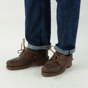 Vintage 90s Timberland 3 Eye Classic Lug Moc Toe Boat Shoes