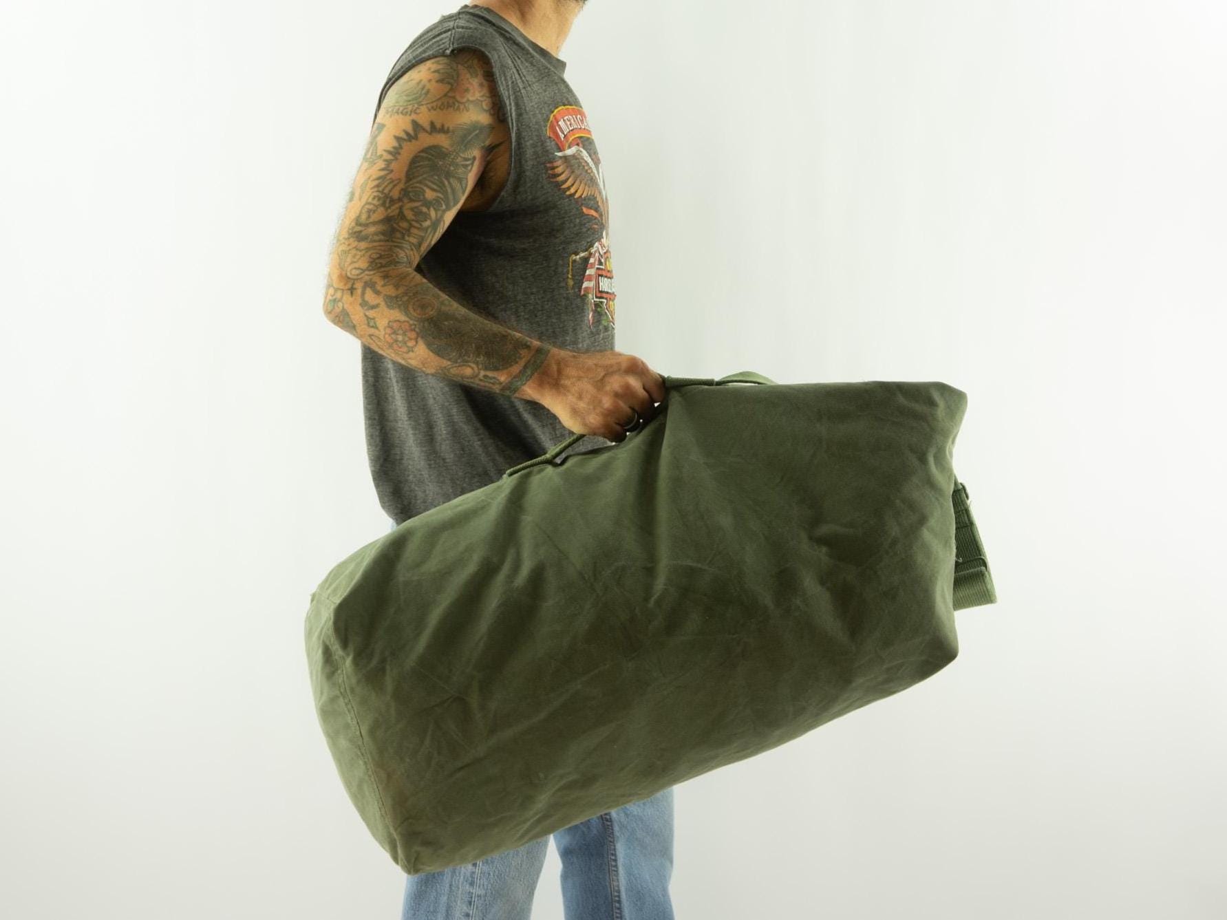 Vintage French Military Duffle Bag 1970s | Mod45 Army Pack