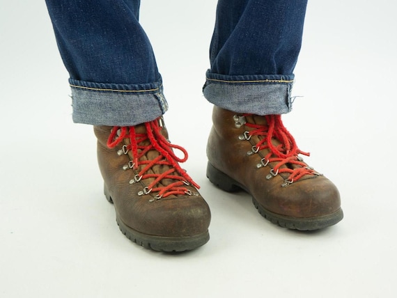 Bottes De Randonnée Vintage The Alps Par Fabiano - Taille 8.5N, Daim Marron, Occasion