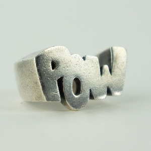 POW/MOD Signet Ring | Sterling Silver 925 Word Ring | Solid Handmade Men&#39;s Jewelry | Old School Style | Made in France | US 10.25