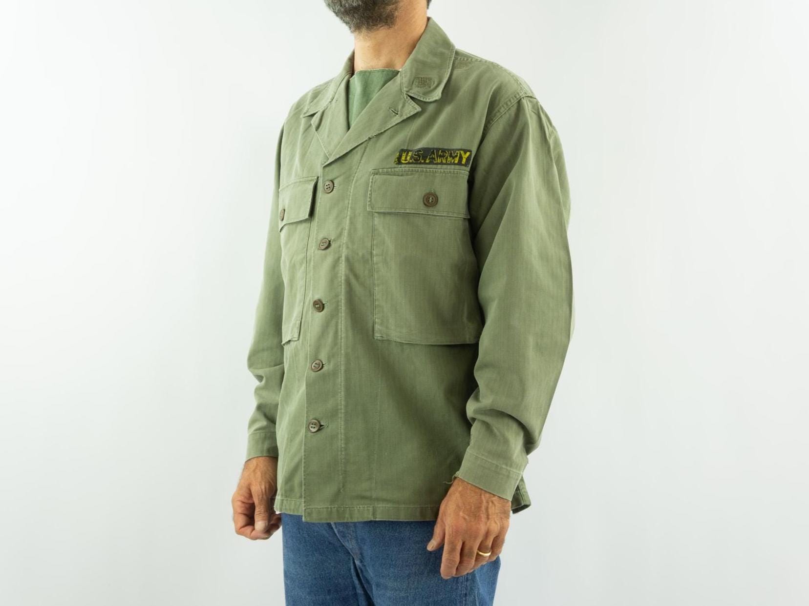 Vintage Us Army M-43 HBT Shirt Jacket 1940s | WWII Field