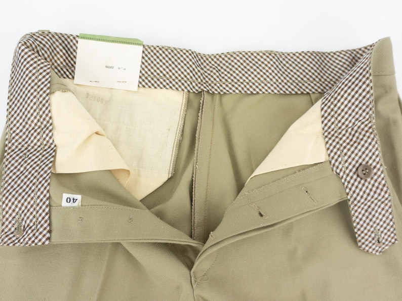 Vintage Pigeon Voyageur Work Pants 1950s | Beige Chino Cotton Workwear | NOS | France | M image 7