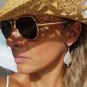 Pendientes de plata con cuentas colgantes • Regalo de joyería personalizado para ella • Pendientes bohemios con cuentas colgantes • Joyería hecha a mano por kekugi