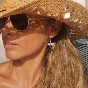 Pendientes de plata con cuentas colgantes • Regalo de joyería personalizado para ella • Pendientes bohemios con cuentas colgantes • Joyería hecha a mano por kekugi