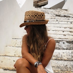 Beach fedora hat, straw hat, sun hats, hats for women