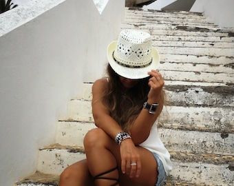 Beach fedora hat, straw hat, sun hats, hats for women