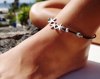 delicate anklet bracelet, bohemian style anklet, layered anklet, bohemian anklet, silver anklet for women, boho anklets for women