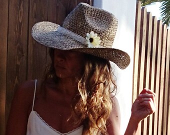 bloem hoed, cowboy hoeden, cowgirl hoeden, womens zomer hoeden, aangepaste hoeden, cowboy hoeden voor vrouwen, cowboy hoed, stro hoed, western hoeden