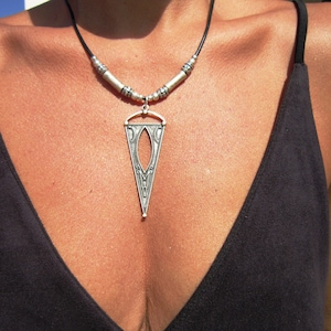 boho silver pendant custom charm necklace, Statement necklaces for women, custom personalized jewelry gifts for her