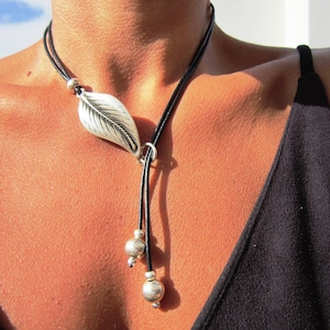 lariat silver statement necklace for women