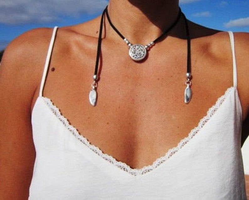 wrap necklace, minimal necklace, Boho jewelry, bohemian jewelry, hippy jewelry, bohemian necklaces, boho necklaces, minimalist jewelry image 2