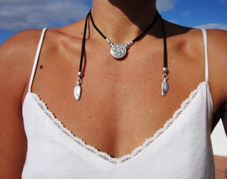 wrap necklace, minimal necklace, Boho jewelry, bohemian jewelry, hippy jewelry, bohemian necklaces, boho necklaces, minimalist jewelry image 4