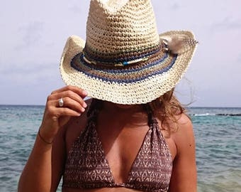 Party und Festival Hut, westlichen Cowboyhüte für Frauen, Strohhüte, Sommer und Strand Hut