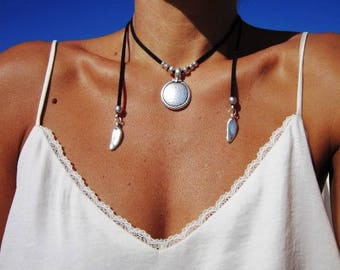 wrap necklace, coin necklace, ethnic jewelry, bohemian jewelry, hippy jewelry, bohemian necklaces, boho necklaces, handmade jewelry