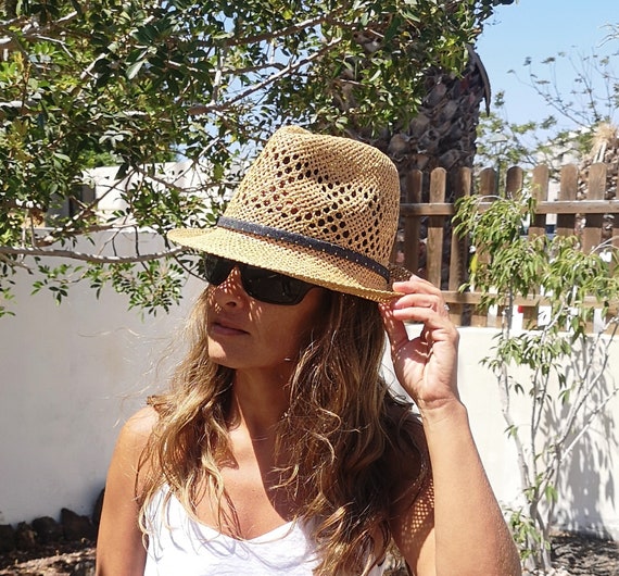COMVIP Girls Straw Fashion Sunhat Summer Panama Beach Trilby Fedora Hat