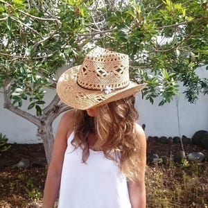 Cowboy Straw Custom Hat, Crochet Cowboy bride Hat, Personalized Gifts, Accessories Gift for her, Birthday & Custom Gifts, by kekugi jewelry