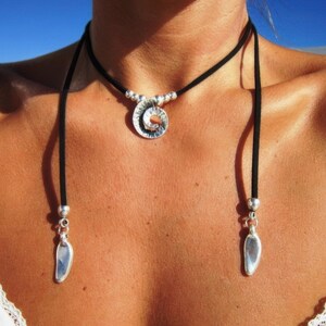spiral wrap necklace, minimal necklace, Boho jewelry, bohemian jewelry, beach jewelry, bohemian necklaces, summer jewelry