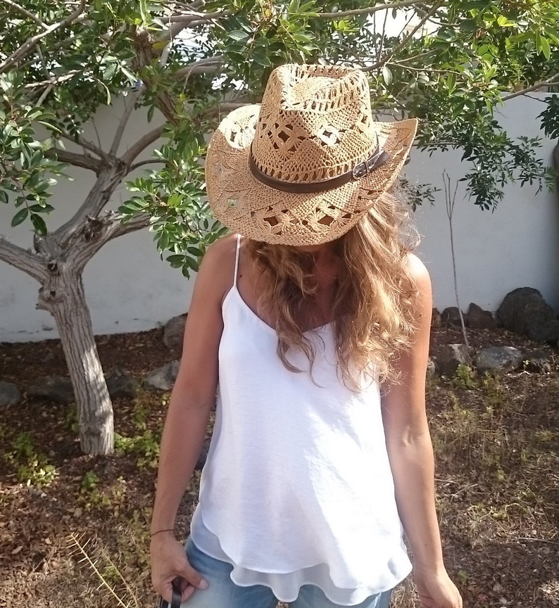 Boho Cowboy Hats for Women Bohemian Cowgirl Straw Hat Etsy Canada