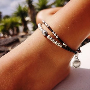 Silver Beaded Ankle bracelet, Personalized Bohemian jewelry anklets for women, Gift for her, best selling items by kekugi