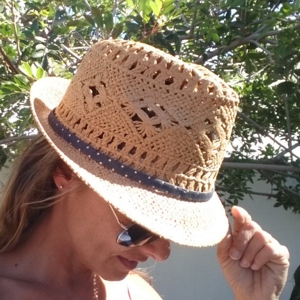 Fedora hat for women, sun hats, beach hats, Straw hat, Womens hats, summer hats, vacation hat, fashion hats, women fedora hat