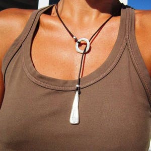 Y lariat necklace, bohemian long necklaces for women, silver fashion jewelry, boho necklaces image 2