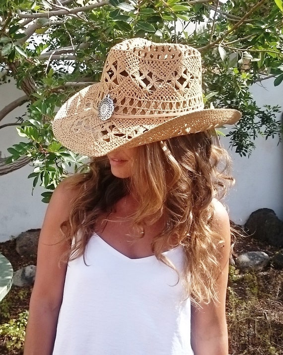 Boho Cowboy Hats for Women, Bohemian Cowgirl Straw Hat, Stetson Western Hats,  Kekugi 