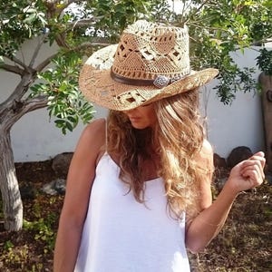 Cowboy Straw Custom Hat, Crochet Cowboy bride Hat, Personalized Gifts, Accessories Gift for her, Birthday & Custom Gifts, by kekugi jewelry