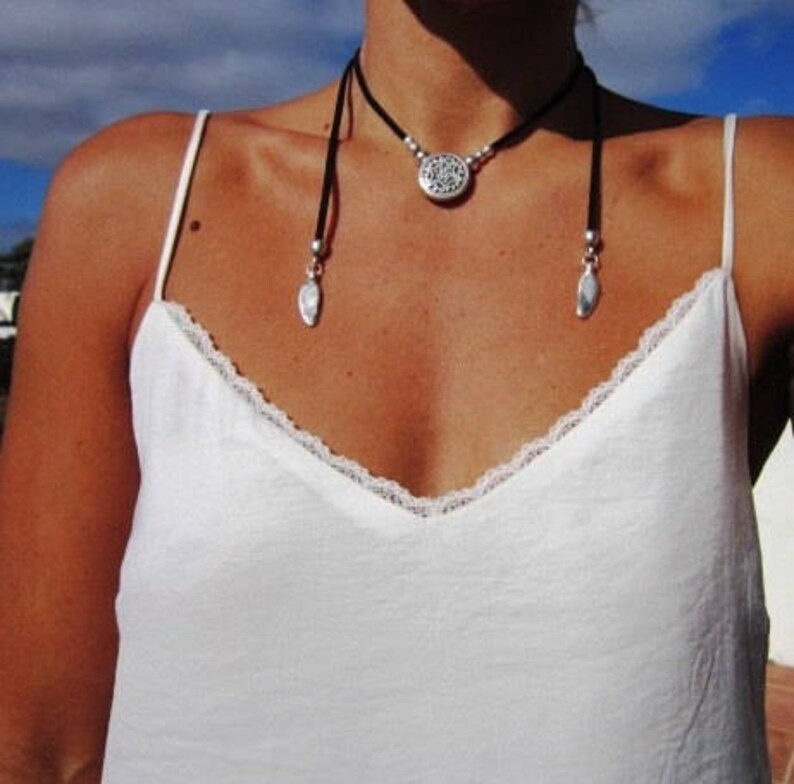 wrap necklace, minimal necklace, Boho jewelry, bohemian jewelry, hippy jewelry, bohemian necklaces, boho necklaces, minimalist jewelry image 3
