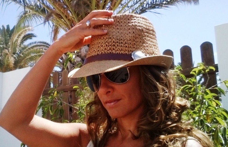 Fedora beach hat, fedora hats for women, boho hat, bohemian hat, straw hat, cool hats, fashion hats, womens hat, festival hat, hats 