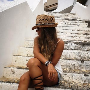 Custom hat for women, straw summer hat, personalized festival gift, handmade fedora style Beach Sun Hat, best selling items by kekugi