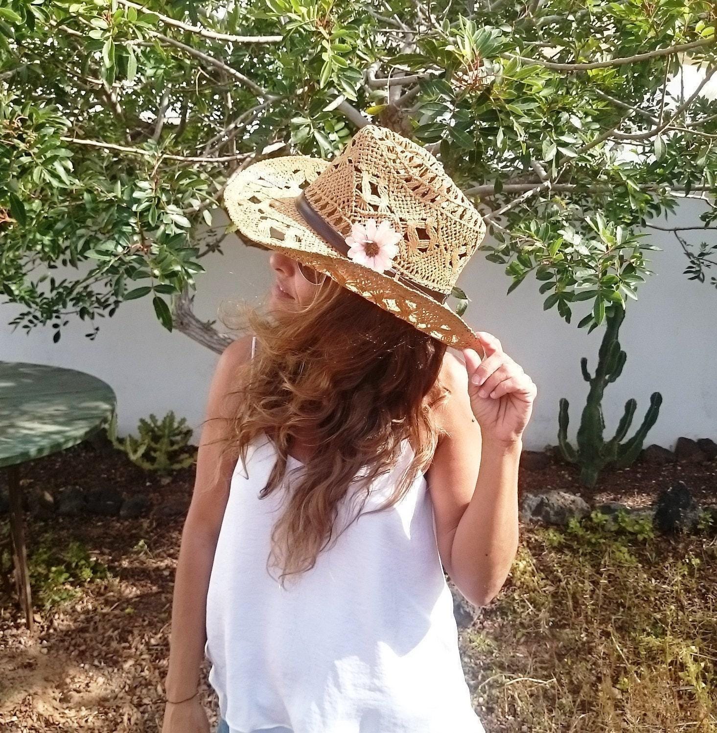 Flower Coastal Cowgirl Custom Straw Cowboy Hat for Women 
