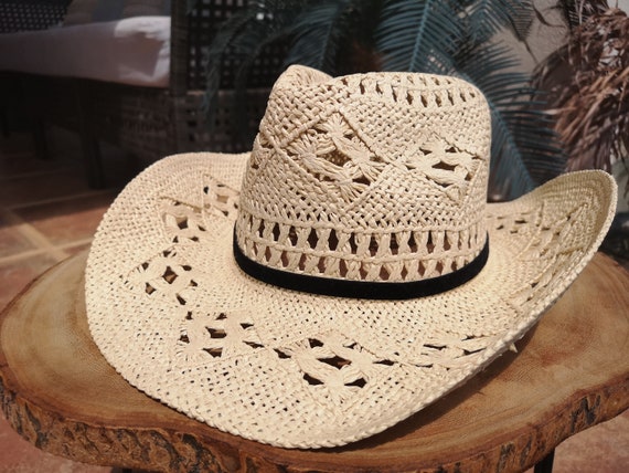 Boho Cowboy Hats for Women, Bohemian Cowgirl Straw Hat, Stetson